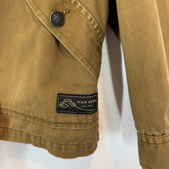 ZARA MAN Denim Goods Jacket XL Khaki Brown Utility Workwear Military Style - Picture 5 of 10